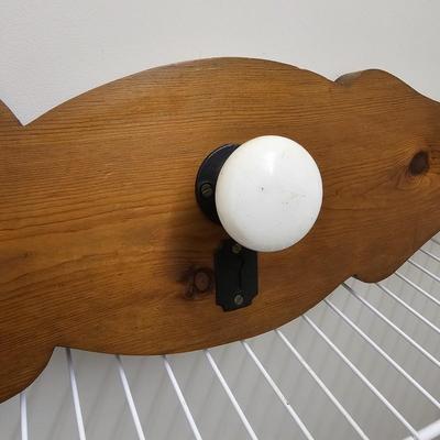 Doorknob Plaque & Carved Wooden Table (GB-JS)