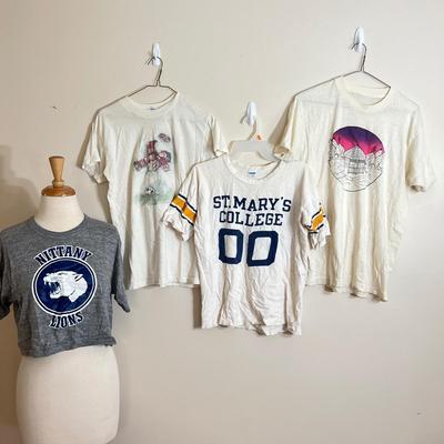 4 Vintage T-shirts, Tshirts - St. Mary's College, Penn State Crop