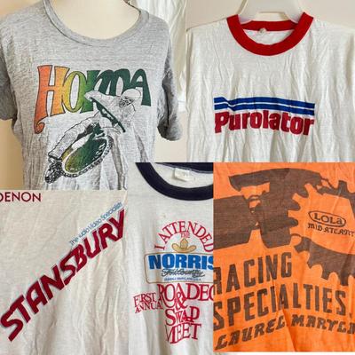 5 Vintage T-shirts, Tshirts - Honda, Motorcycle, Race Car, Maryland, Ringer