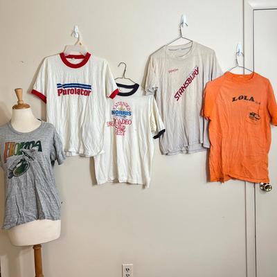 5 Vintage T-shirts, Tshirts - Honda, Motorcycle, Race Car, Maryland, Ringer