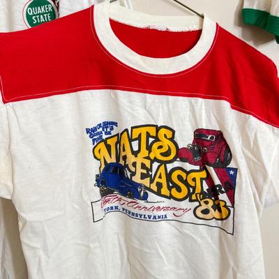 5 Vintage T-Shirts, Tshirts - Ringer, Hot Rod, Race Car, Quaker State