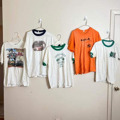 5 Vintage T-Shirts, Tshirts - Ringer, Quaker State, Race Car,