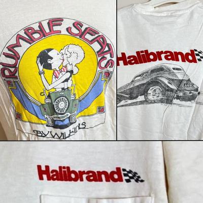3 Vintage T-shirts, Tshirts - Rumble Seats Wilkins Ringer, Halibrand Car Racing