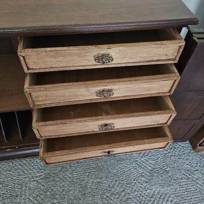 Double Door Media Cabinet w/Storage (LR-JS)