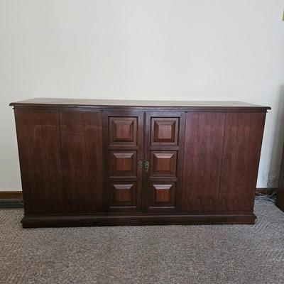 Double Door Media Cabinet w/Storage (LR-JS)