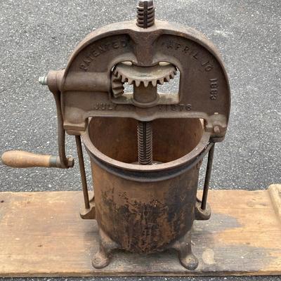LOT 69: Antique Enterprise Mfg Co Phila USA Cast Iron Sausage / Fruit Press