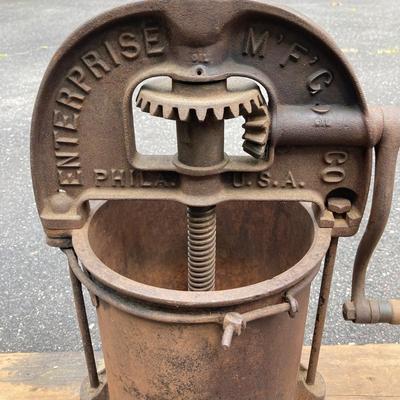 LOT 69: Antique Enterprise Mfg Co Phila USA Cast Iron Sausage / Fruit Press
