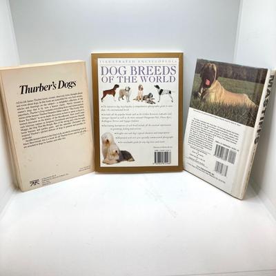 LOT 71: Pair of Brass Shepherd Dog Book Ends with Collection of Dog Related Books and More