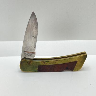 LOT 74: Vintage Gerber Portland, OR 97223 USA Folding Knife with Leather Sheath