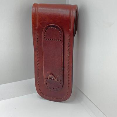 LOT 75: Vintage Uncle Henry Schrade Folding Knife with Leather Sheath