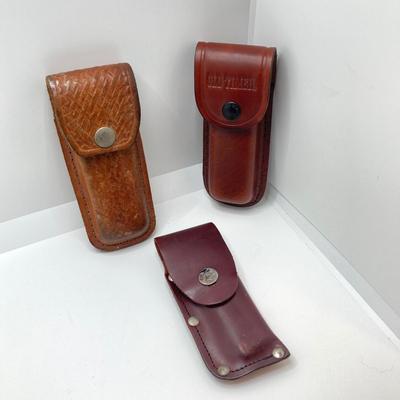 LOT 77: Collection of Vintage Pocket Knives with Sheaths