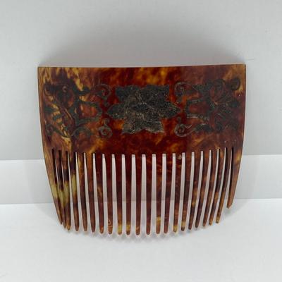 LOT 79: Vintage Jewelry and More - Coro Brooches, Love Birds Set and Tortoise Shell with Overlay Hair Comb