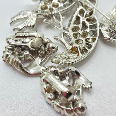 LOT 79: Vintage Jewelry and More - Coro Brooches, Love Birds Set and Tortoise Shell with Overlay Hair Comb