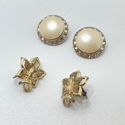 LOT 80: Vintage Clip-on / Screw Back Earring Collection - Crown Trifari, Coro and More