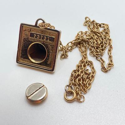 LOT 81: Vintage Gold Tone Jewelry Collection - Talisman Guild 1976 Pyramid Pendant Necklace, Articulated Owl Necklace,