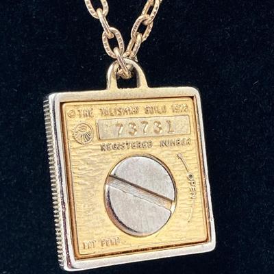 LOT 81: Vintage Gold Tone Jewelry Collection - Talisman Guild 1976 Pyramid Pendant Necklace, Articulated Owl Necklace,