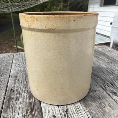 LOT 86: Vintage Robinson Ransbottom 4 Gallon Blue Crown Stoneware Crock USA