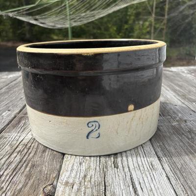LOT 87: Vintage #2 Two-Tone Stoneware Crock