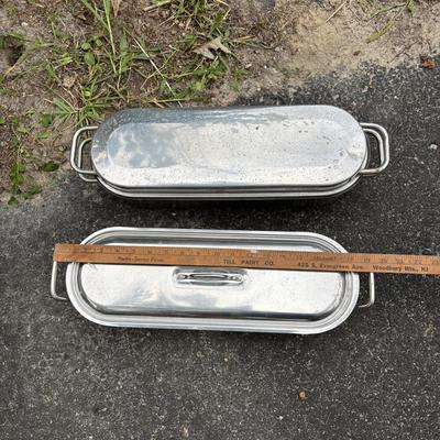 LOT 93: Stainless Steel Cookware Collection: Flatbottom Pan/Wok (2), Juicer Pot Made in Finland, Poacher/Steamer Pots