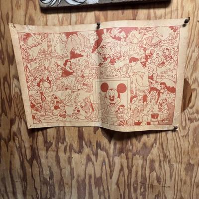 LOT 97: Vintage Signs & Ephemera - Wally Wood Disneyland Erotic Art, Before and After Beer Sign & 1970s Tommy Toilet Poster