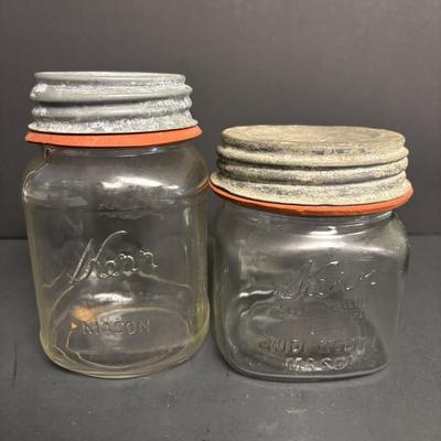 LOT 107: Milk Bottle, Canning Jars & Stoneware Crocks