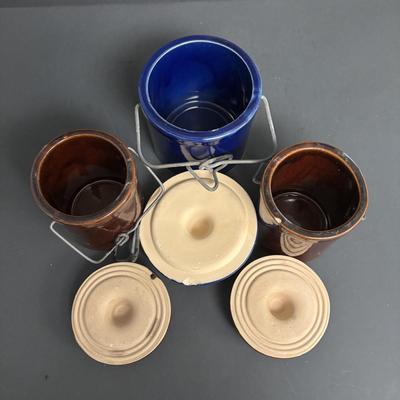 LOT 107: Milk Bottle, Canning Jars & Stoneware Crocks