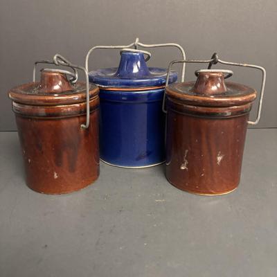 LOT 107: Milk Bottle, Canning Jars & Stoneware Crocks