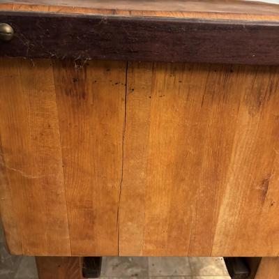 LOT 108: Butcher Block Table & Cutting Board