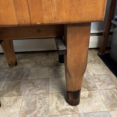 LOT 108: Butcher Block Table & Cutting Board