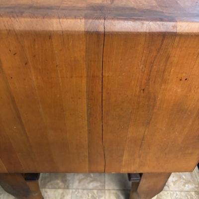 LOT 108: Butcher Block Table & Cutting Board
