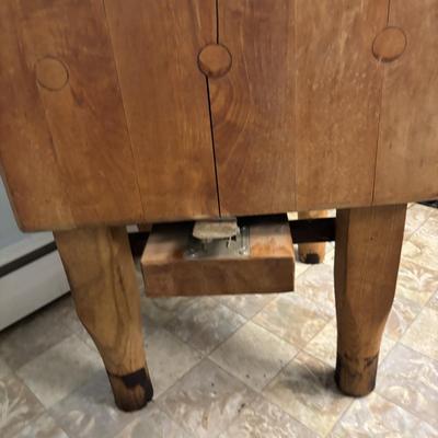 LOT 108: Butcher Block Table & Cutting Board