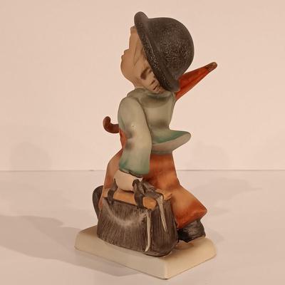 LOT 113: Hummel Goebel Merry Wanderer and For Father Figurines with Hummel Ornament & Painted Wood Die Cuts