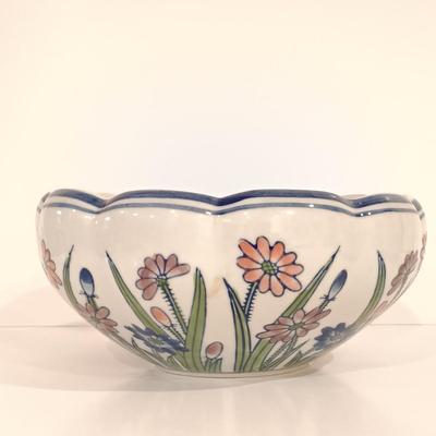 LOT 114: Vintage Chinese Republic Period-Style Enameled Pheonix Bowl, AAA Imports Hand Painted Floral Bowl & Mikasa-Style Floral Bowl