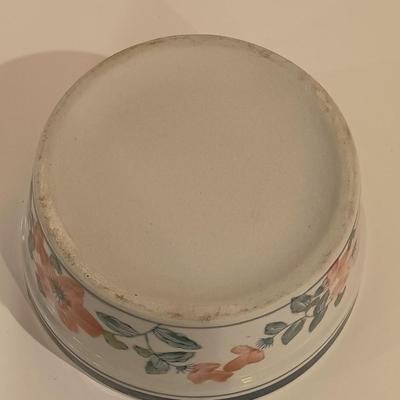 LOT 114: Vintage Chinese Republic Period-Style Enameled Pheonix Bowl, AAA Imports Hand Painted Floral Bowl & Mikasa-Style Floral Bowl