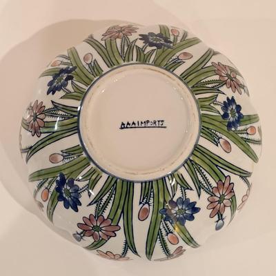 LOT 114: Vintage Chinese Republic Period-Style Enameled Pheonix Bowl, AAA Imports Hand Painted Floral Bowl & Mikasa-Style Floral Bowl