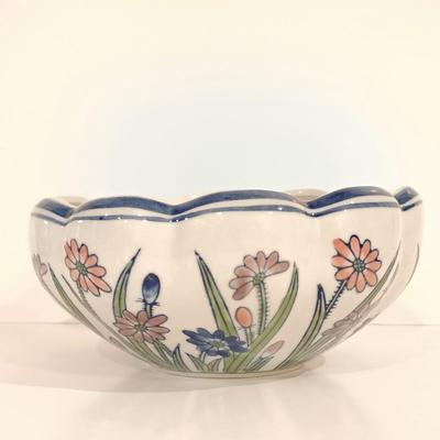 LOT 114: Vintage Chinese Republic Period-Style Enameled Pheonix Bowl, AAA Imports Hand Painted Floral Bowl & Mikasa-Style Floral Bowl