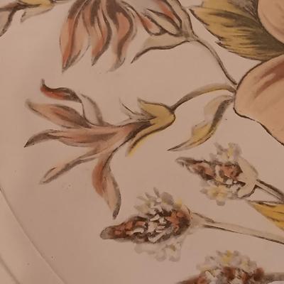 LOT 116: E.J.S. Company Floral Art with Hand Painted Vase