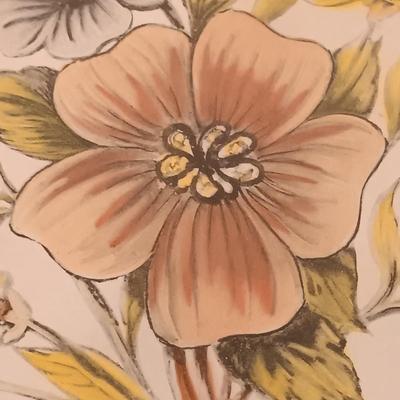 LOT 116: E.J.S. Company Floral Art with Hand Painted Vase