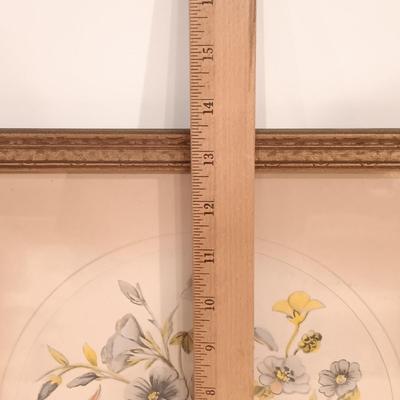 LOT 116: E.J.S. Company Floral Art with Hand Painted Vase