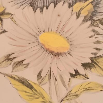 LOT 116: E.J.S. Company Floral Art with Hand Painted Vase