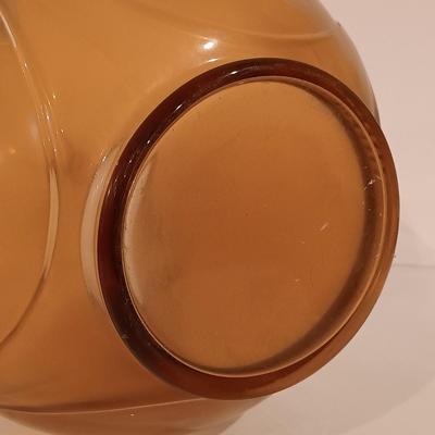 LOT 119: Vintage Cambridge-Style Amber Gold Glass Pitcher & Tumblers