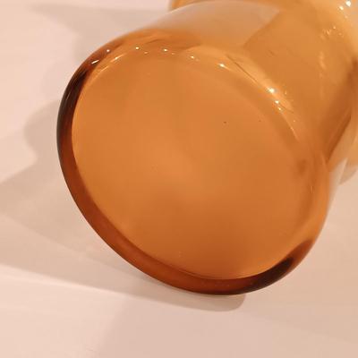 LOT 119: Vintage Cambridge-Style Amber Gold Glass Pitcher & Tumblers