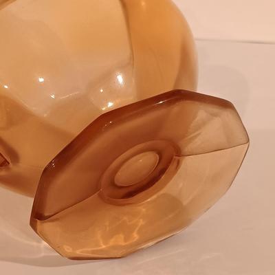 LOT 120: Vintage Cambridge-Style Amber Gold Ice Bucket, Sugar Bowl, Creamer & More