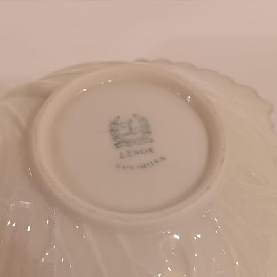 LOT 124: Fukagawa Arita Handpainted Vase, Lenox Serving Dish, Lenox Angel & Crystal Vase