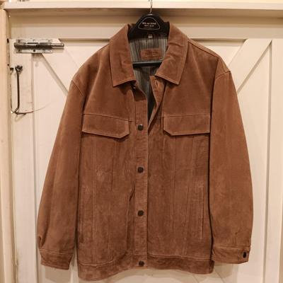 LOT 127: Savile Row Size Medium Leather Jacket & Leather Cowboy Hat