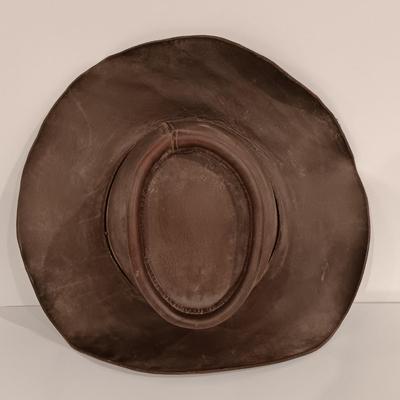 LOT 127: Savile Row Size Medium Leather Jacket & Leather Cowboy Hat
