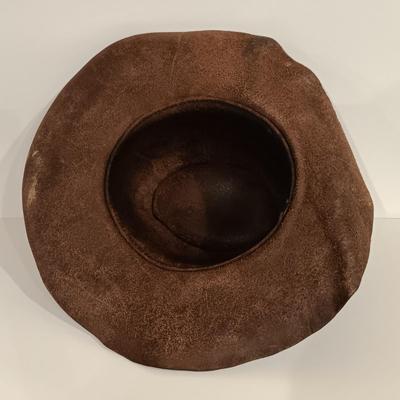 LOT 127: Savile Row Size Medium Leather Jacket & Leather Cowboy Hat