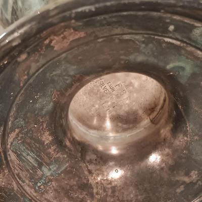 LOT 128: Silver on Copper Teapot, Creamer, Sugar Bowl & Tea Tray