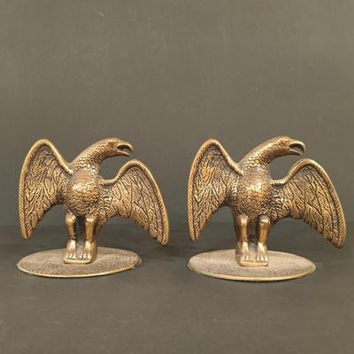 LOT 131: Brass Eagle Bookends Made in England