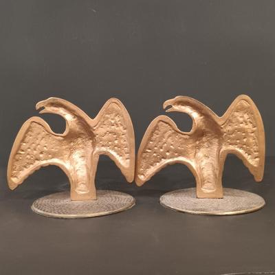 LOT 131: Brass Eagle Bookends Made in England